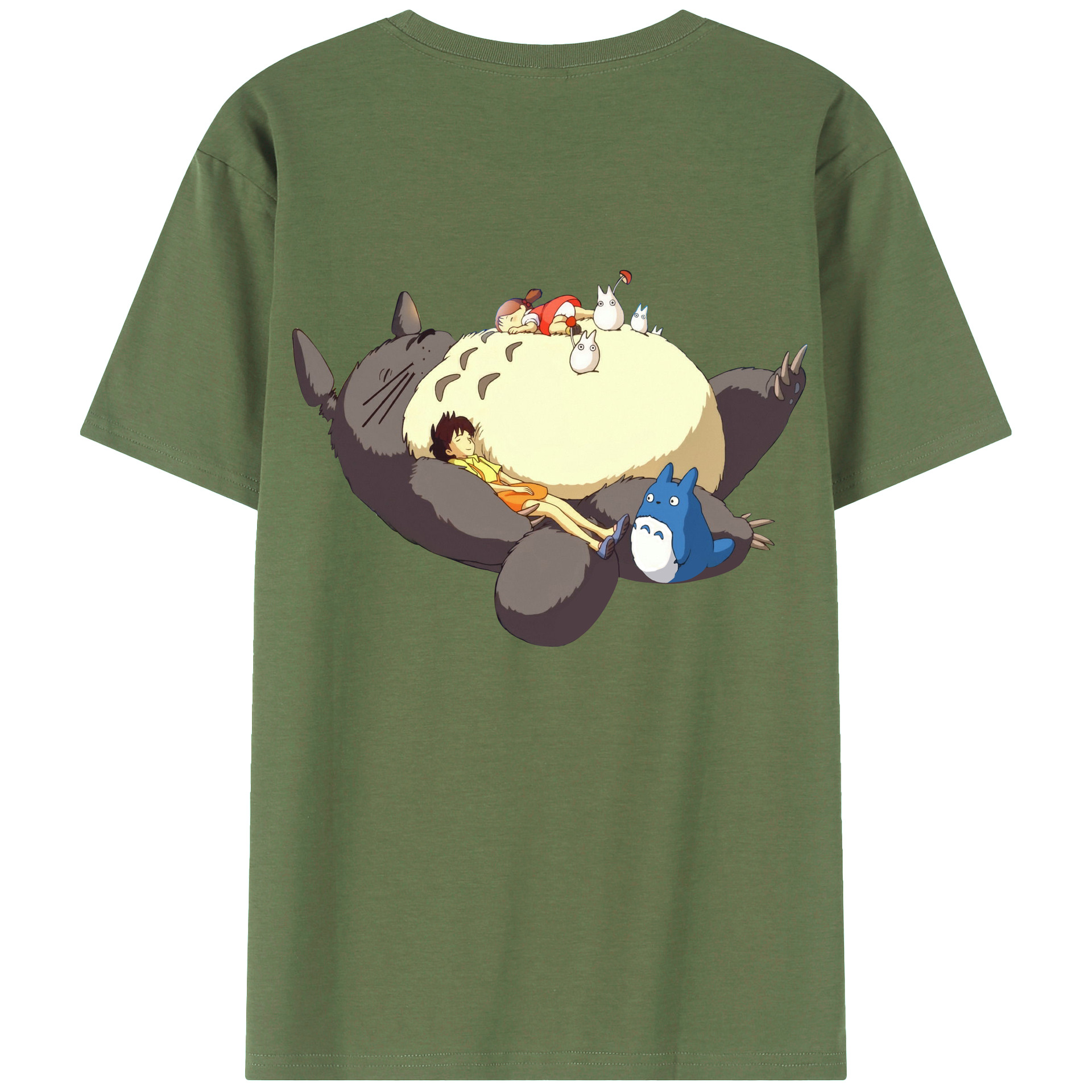 （画像用） となりのトトロ 草壁メイ 草壁サツキ My Neighbor Totoro Satsuki Kusakabe Mei Kusakabe 綿100％ メンズ半袖Tシャツ（バックプリント） 通気性